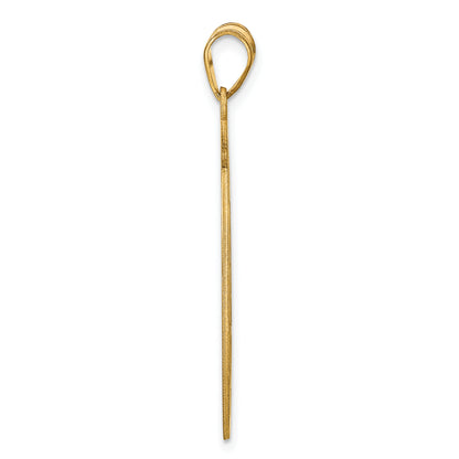 14K Yellow Gold Round Monogram Pendant