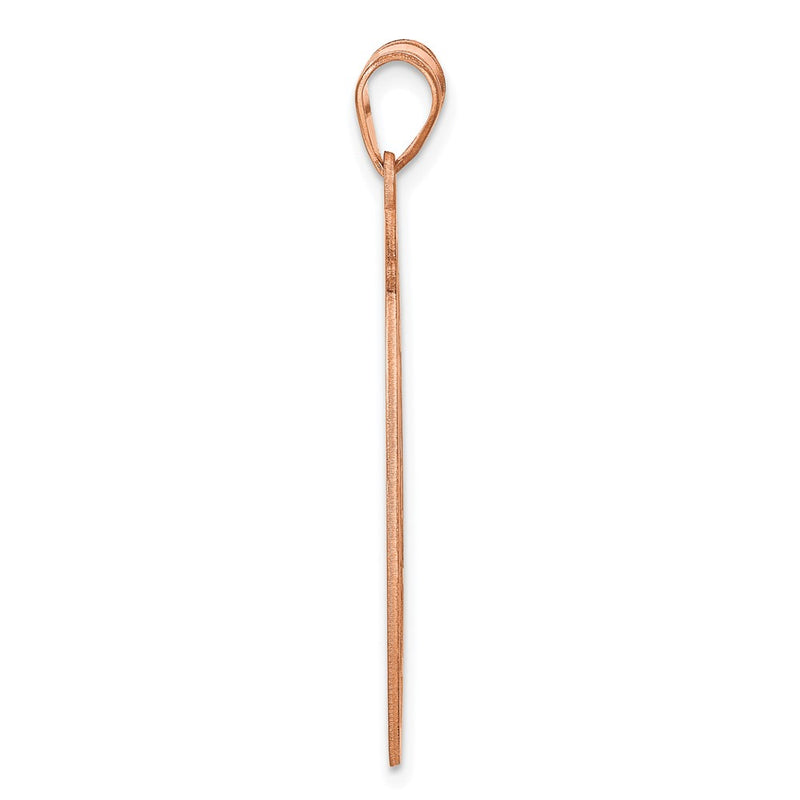 14K Rose Gold Round Monogram Pendant