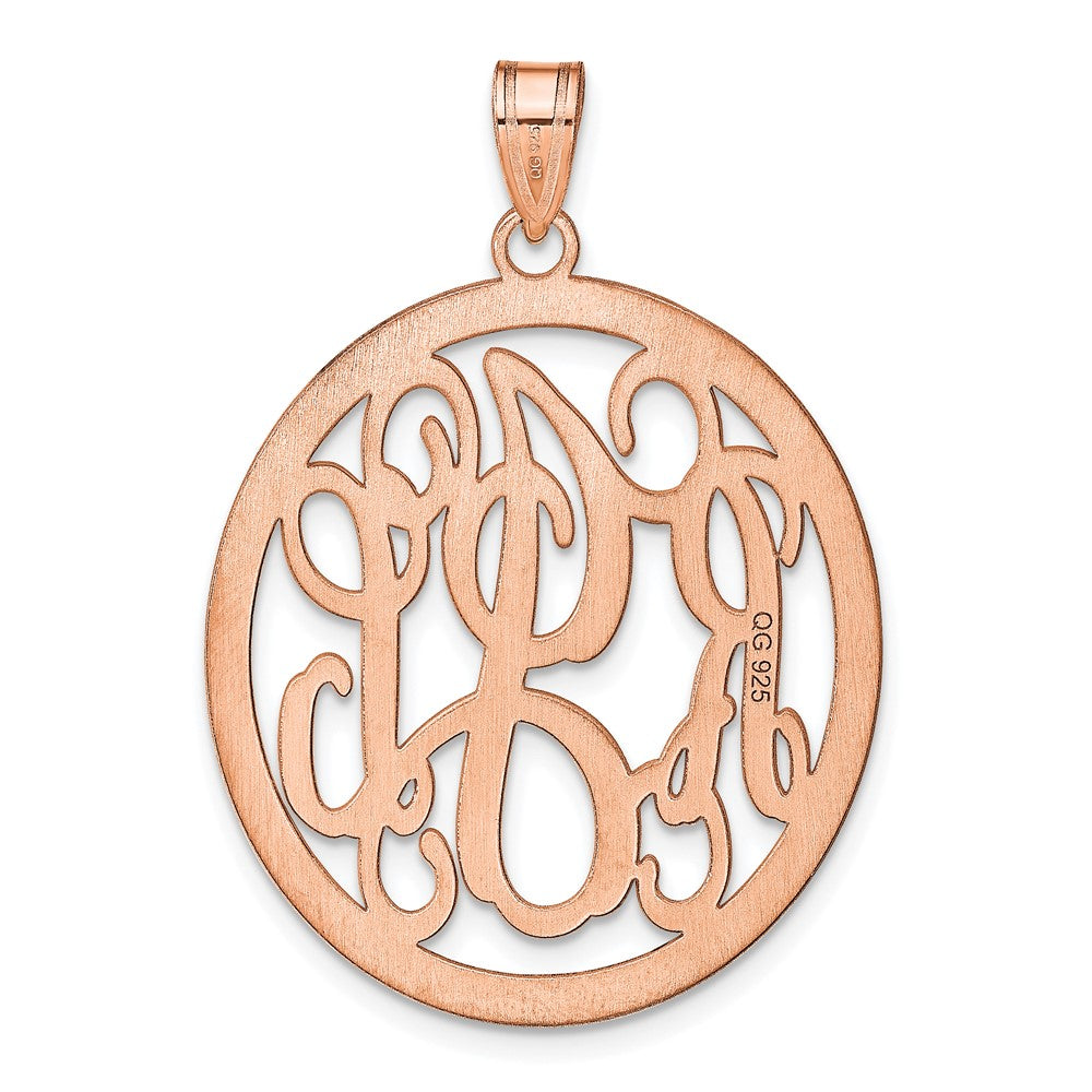 14K Rose Gold Round Monogram Pendant