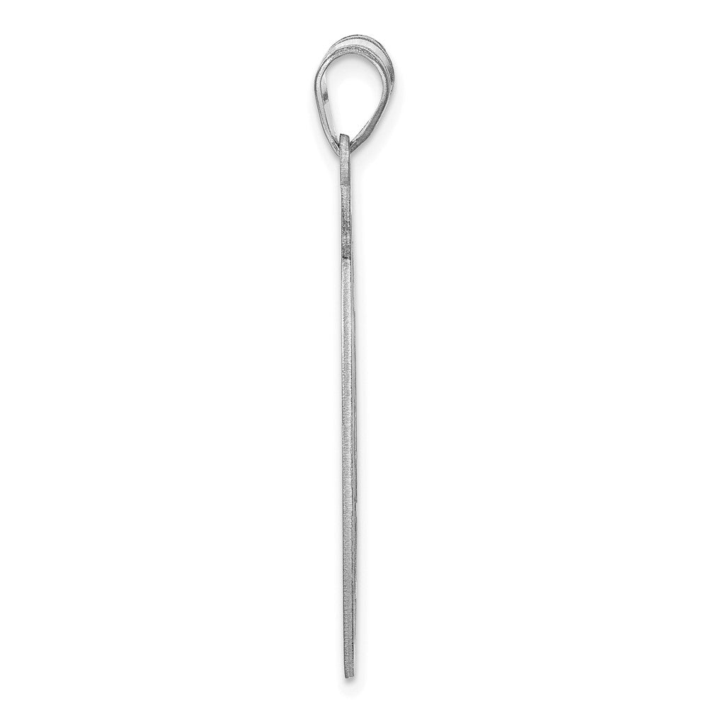 14K White Gold Round Monogram Pendant