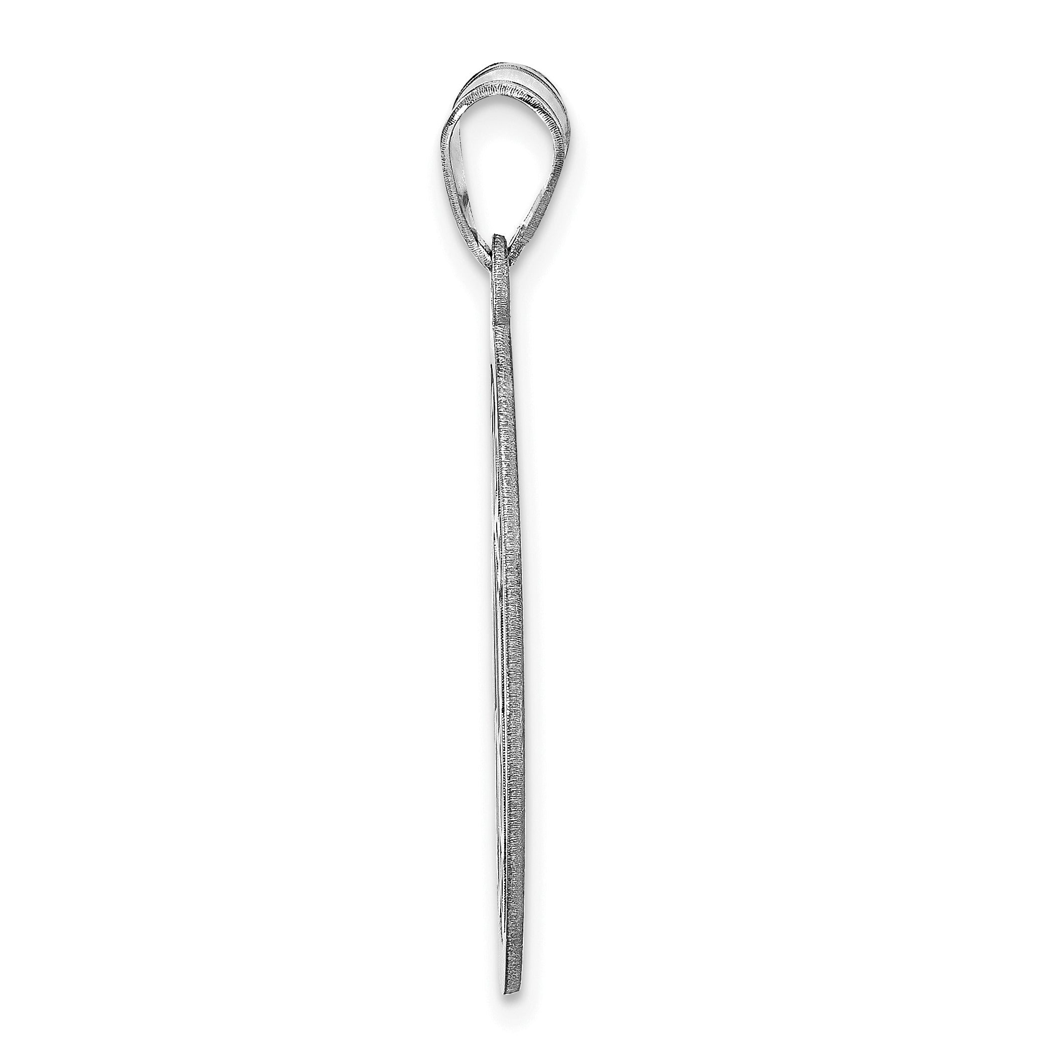 14K White Gold Round Monogram Pendant