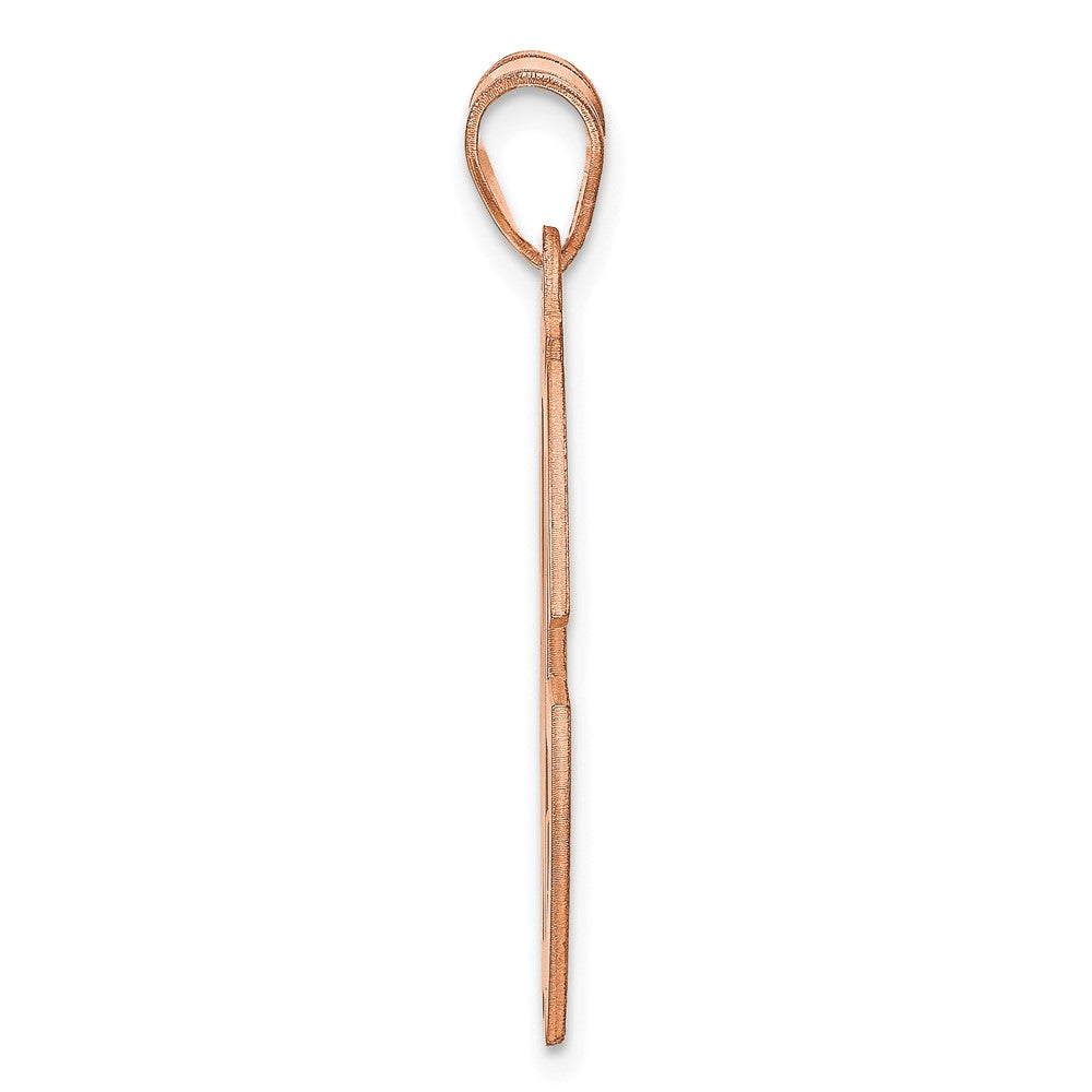 14K Rose Gold Round Cut Out Monogram Pendant
