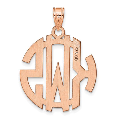 14K Rose Gold Round Cut Out Monogram Pendant