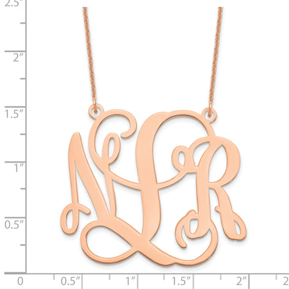 14K Rose Gold Monogram Necklace