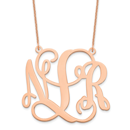 14K Rose Gold Monogram Necklace