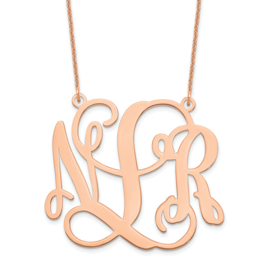 14K Rose Gold Monogram Necklace