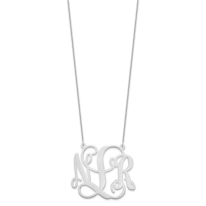 14K White Gold Monogram Necklace