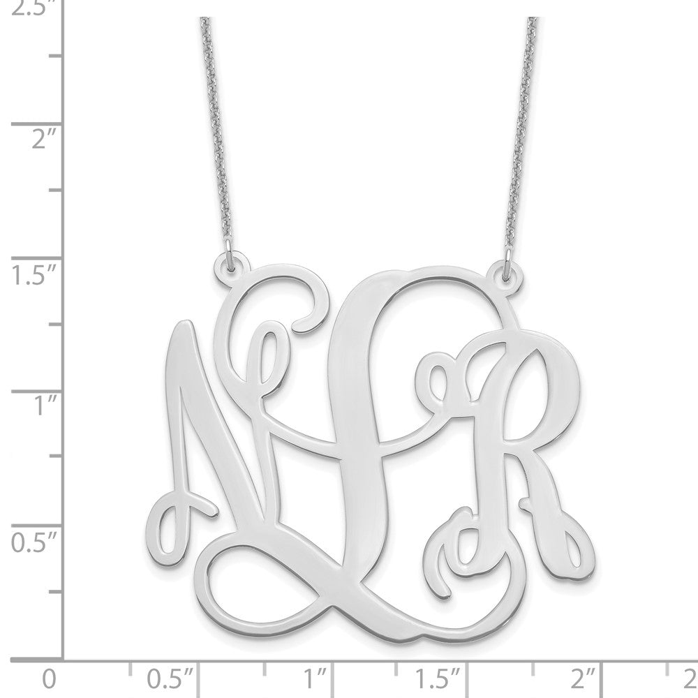 14K White Gold Monogram Necklace