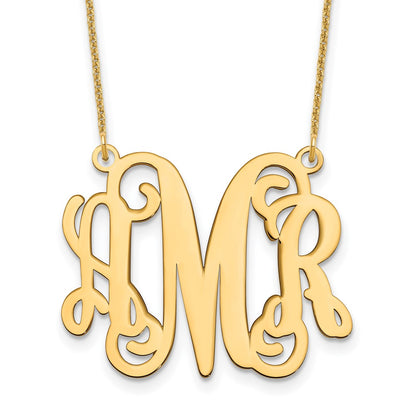 14K Yellow Gold Monogram Necklace