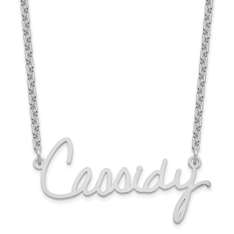 Sterling Silver Silver/Rhodium Plated Signature Necklace