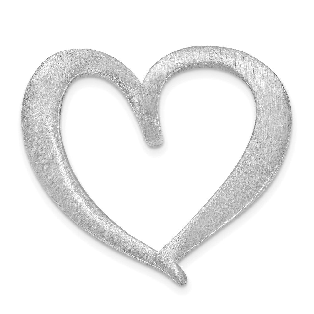 Sterling Silver Silver/Rhodium Plated Personalized Antiqued Heart Slide