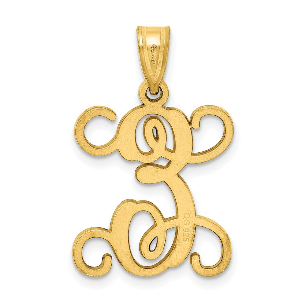 Gold Plated Sterling Silver Letter E Initial Pendant