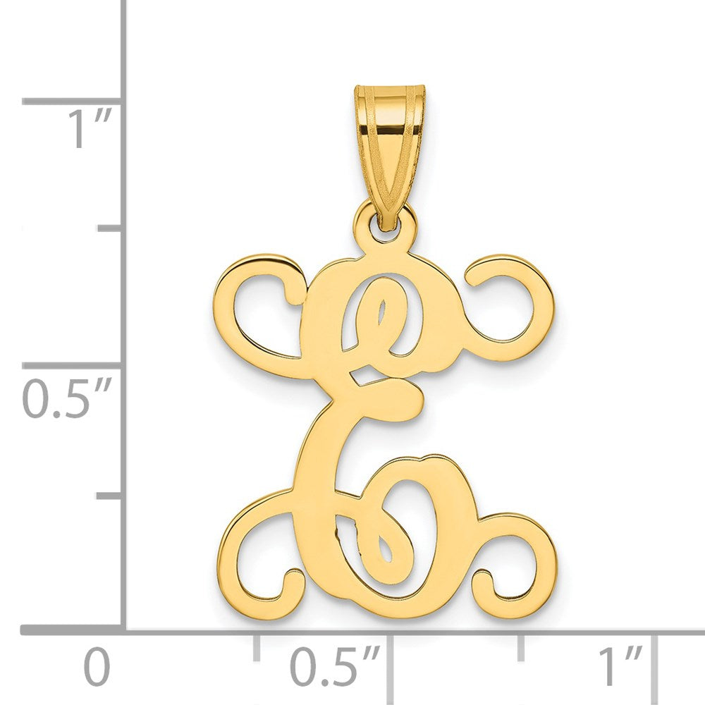 Gold Plated Sterling Silver Letter E Initial Pendant