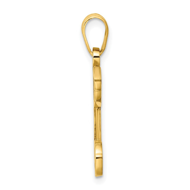 Gold Plated Sterling Silver Letter H Initial Pendant