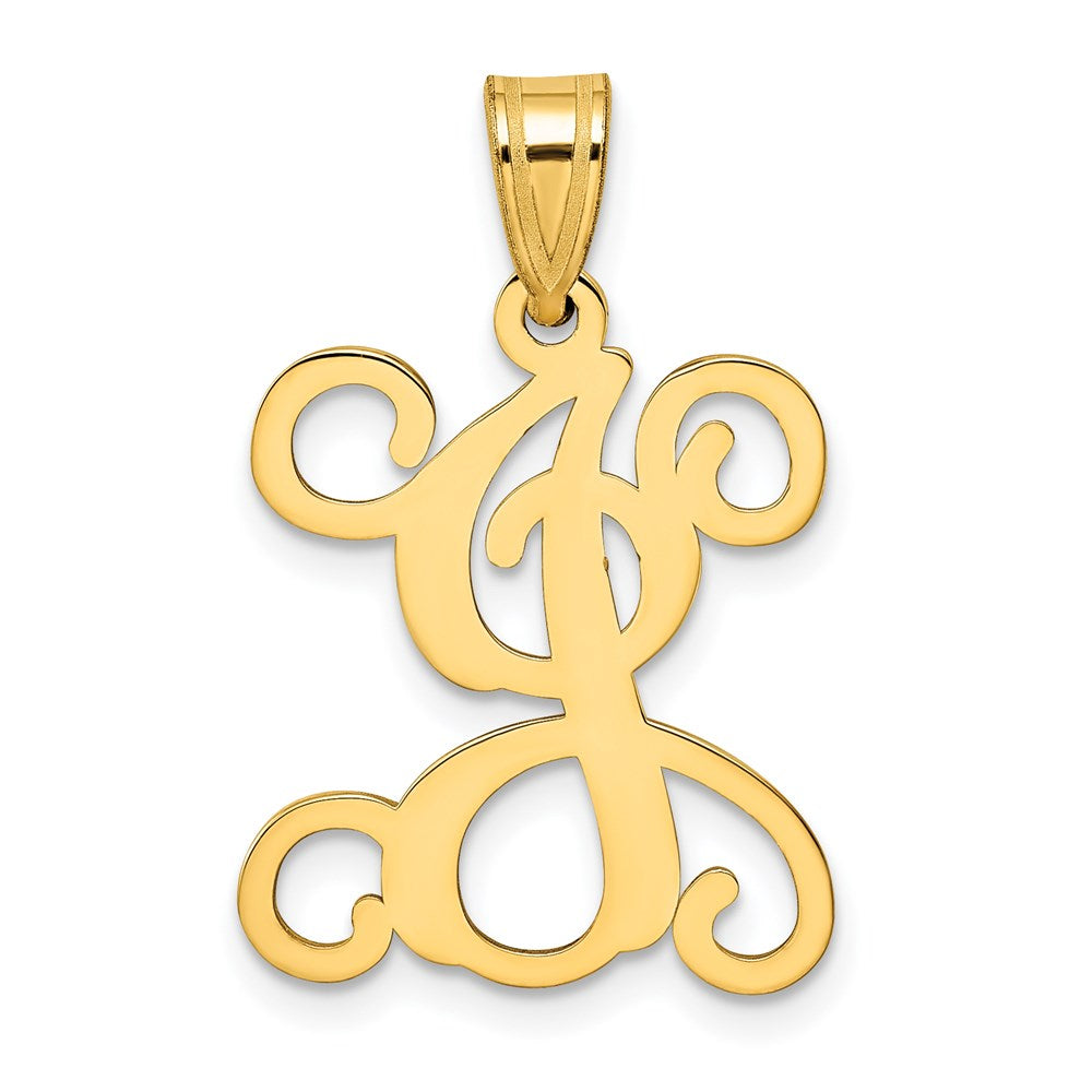 Gold Plated Sterling Silver Letter J Initial Pendant