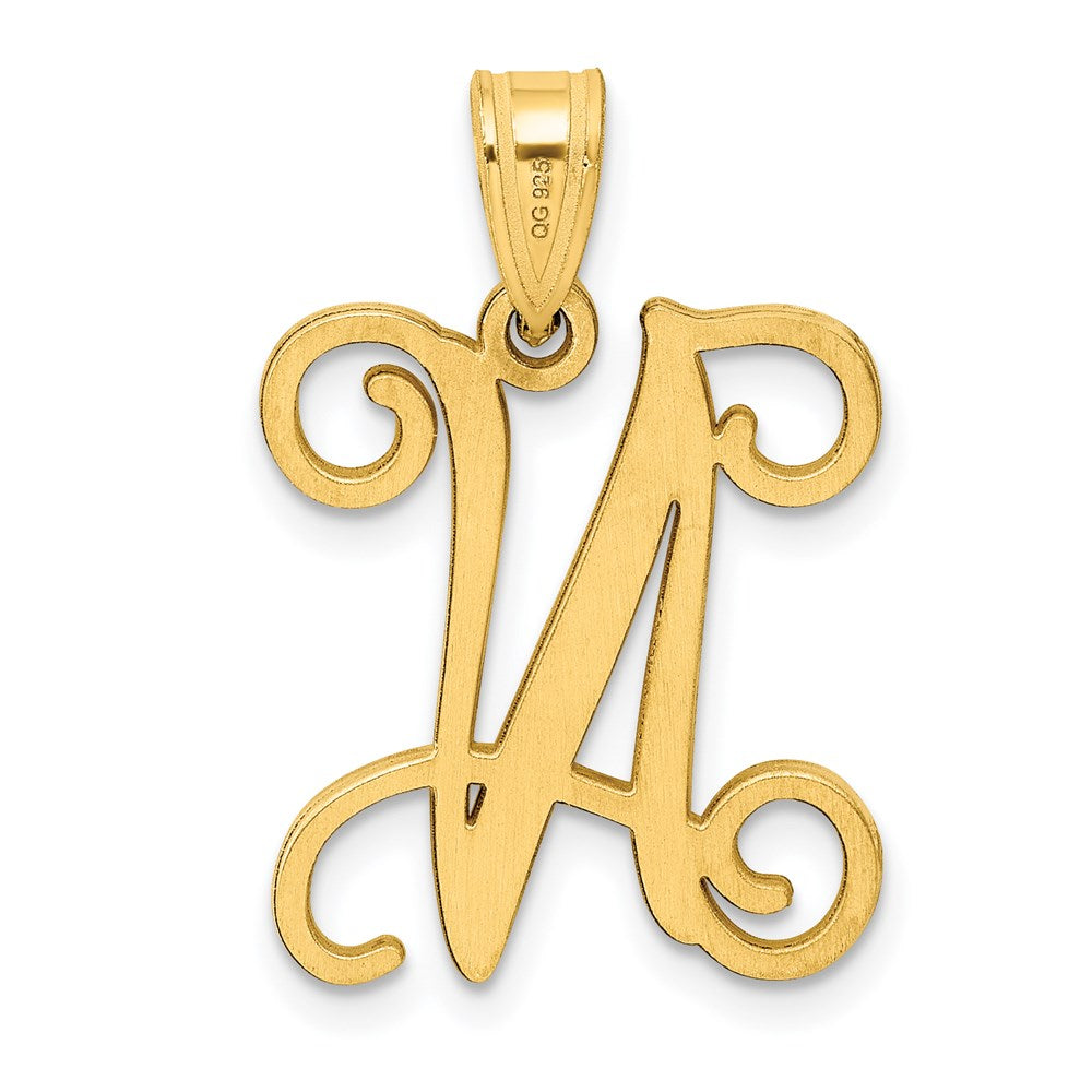 Gold Plated Sterling Silver Letter N Initial Pendant
