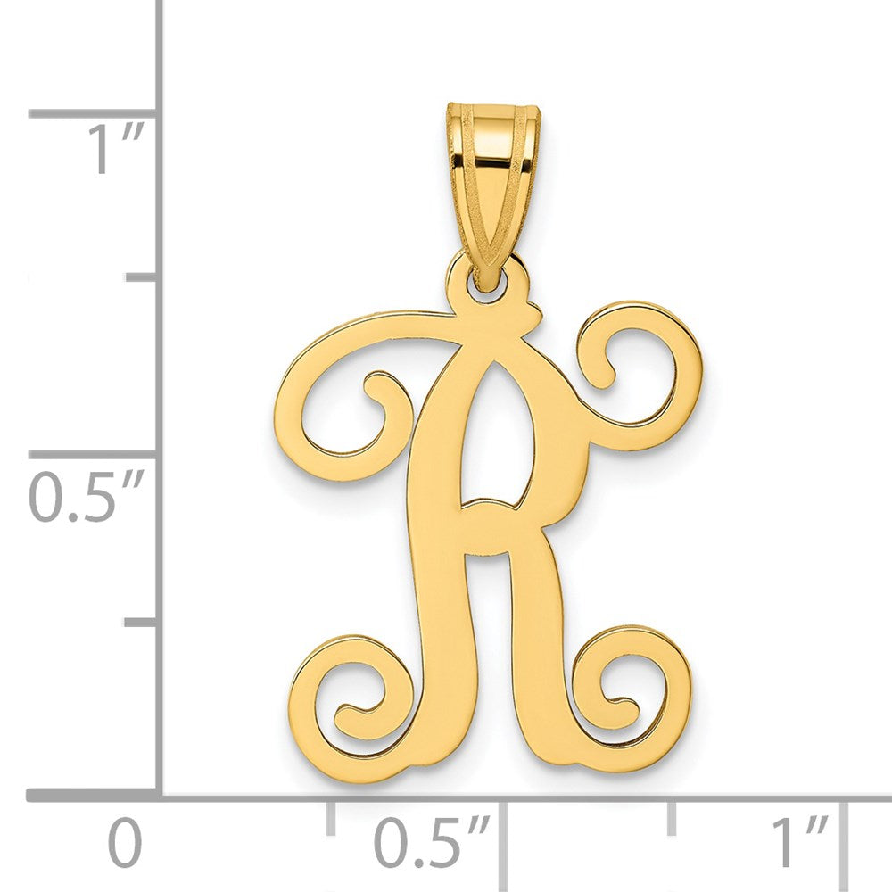 Gold Plated Sterling Silver Letter R Initial Pendant