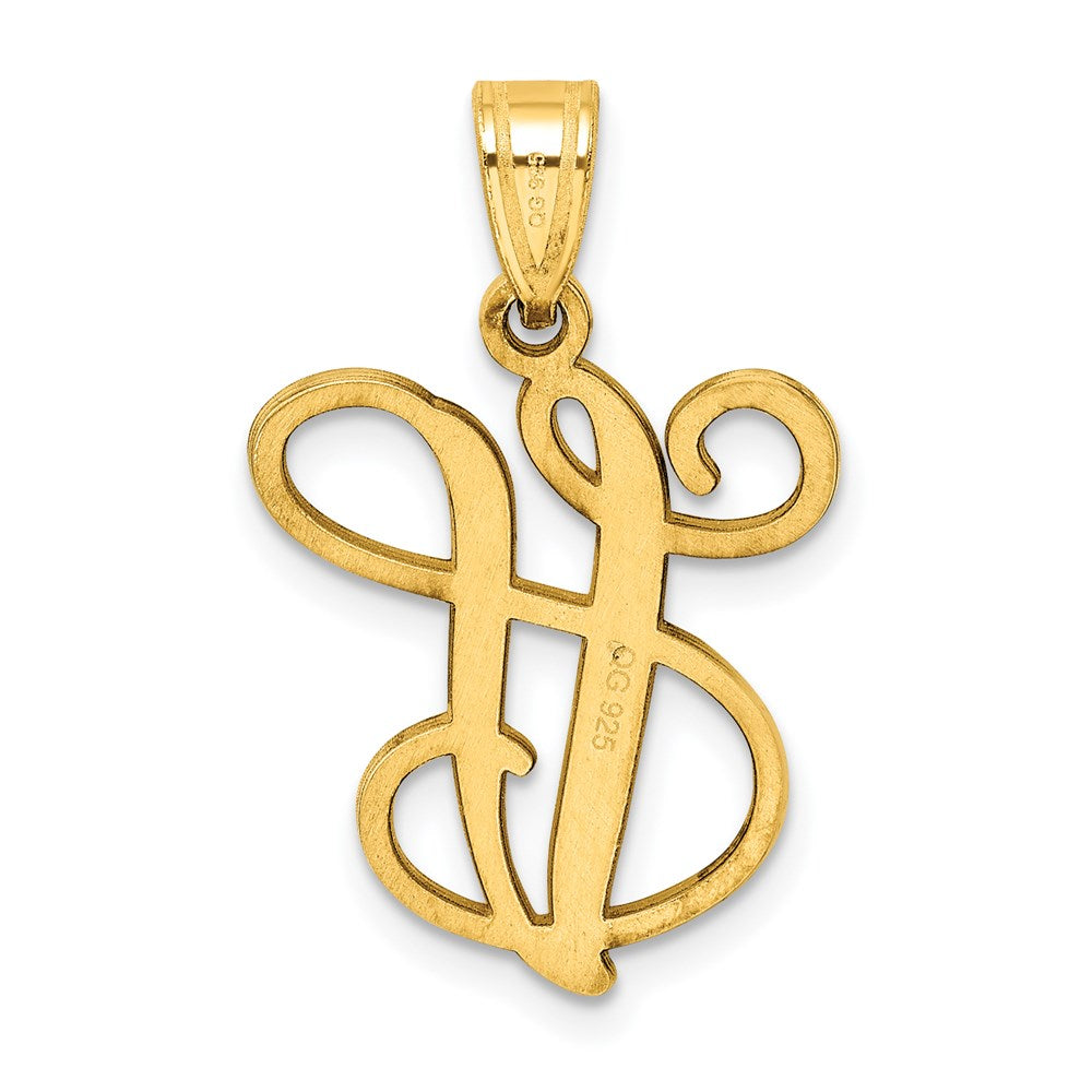 Gold Plated Sterling Silver Letter V Initial Pendant