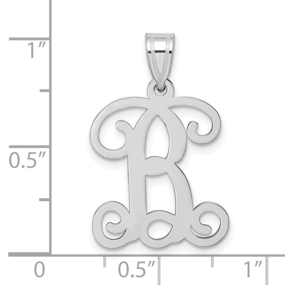 Sterling Silver Rhodium Plated Letter B Pen