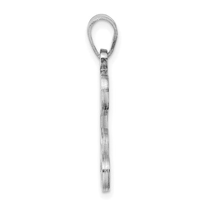 Sterling Silver Rhodium Plated Letter C Initial Pendant