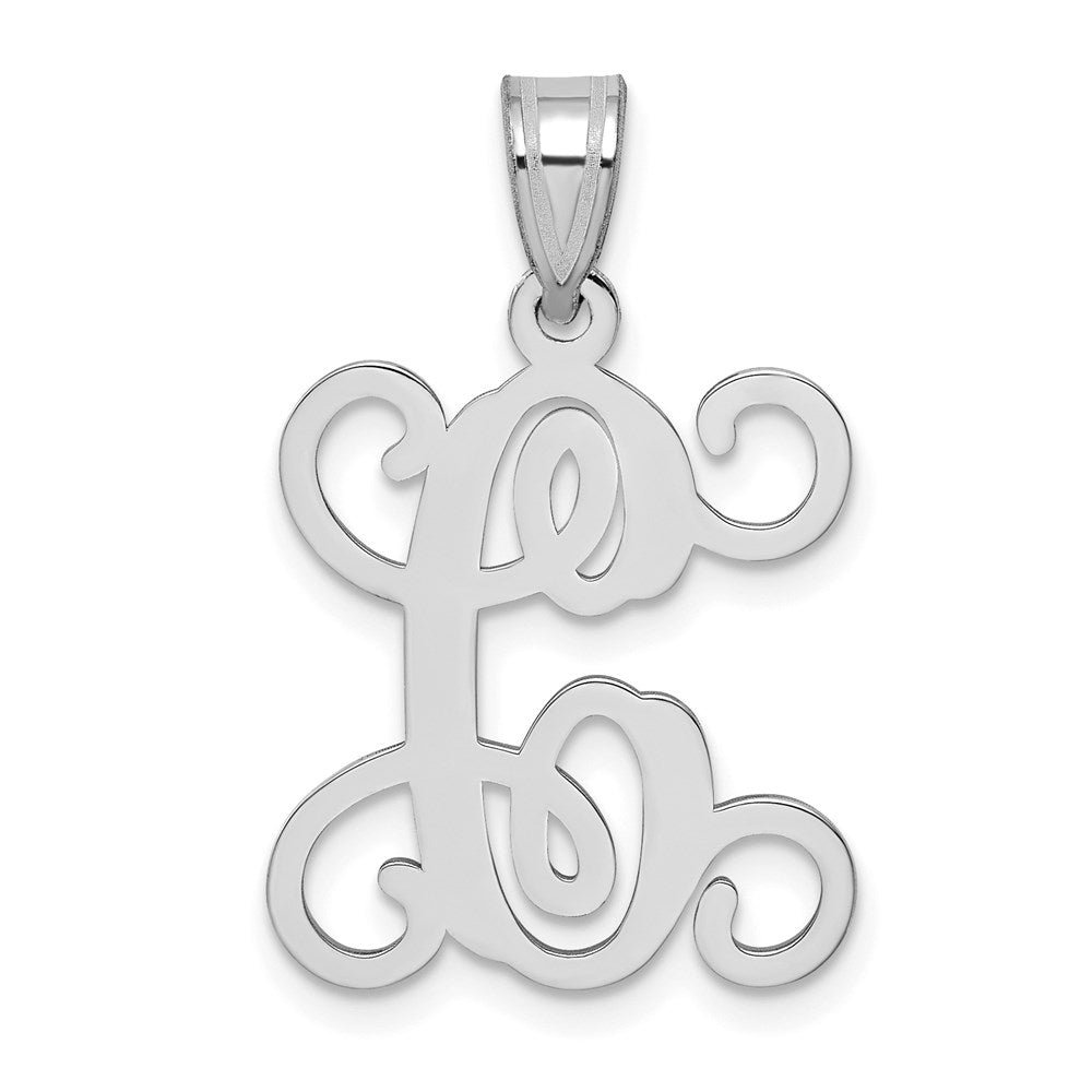 Sterling Silver Rhodium Plated Letter C Initial Pendant
