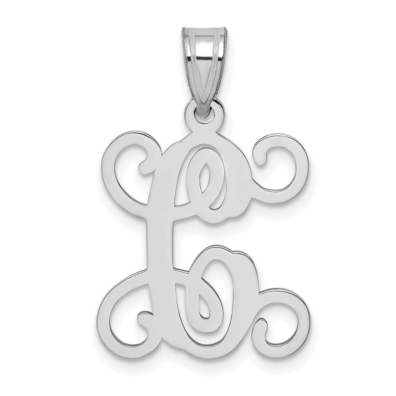 Sterling Silver Rhodium Plated Letter C Initial Pendant