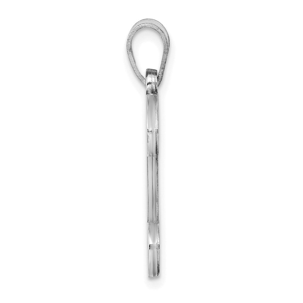 Sterling Silver Rhodium Plated Letter D Initial Pendant