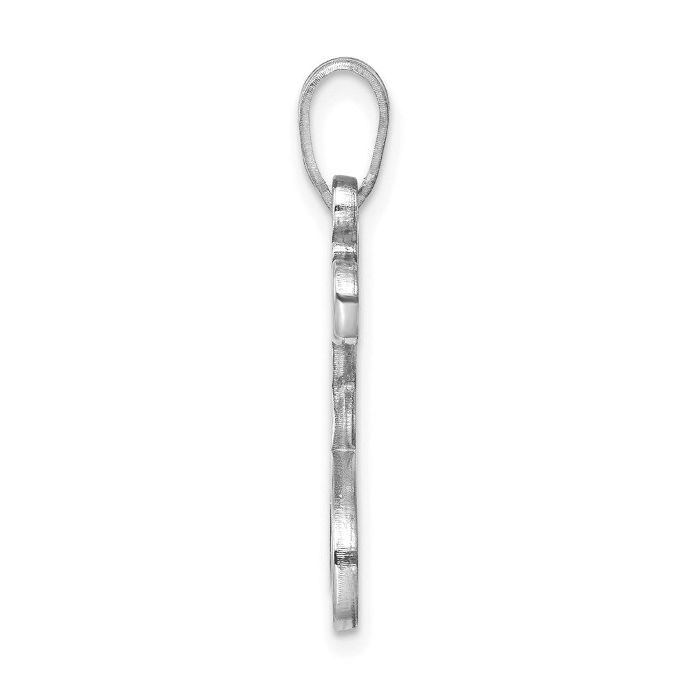 Sterling Silver Rhodium Plated Letter F Initial Pendant