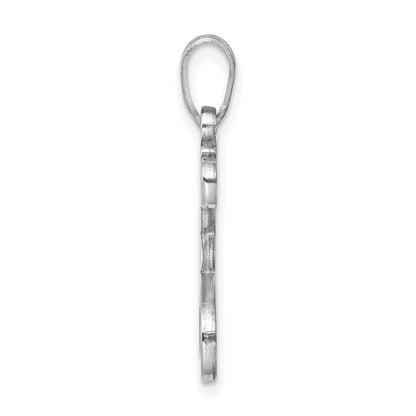 Sterling Silver Rhodium Plated Letter F Initial Pendant