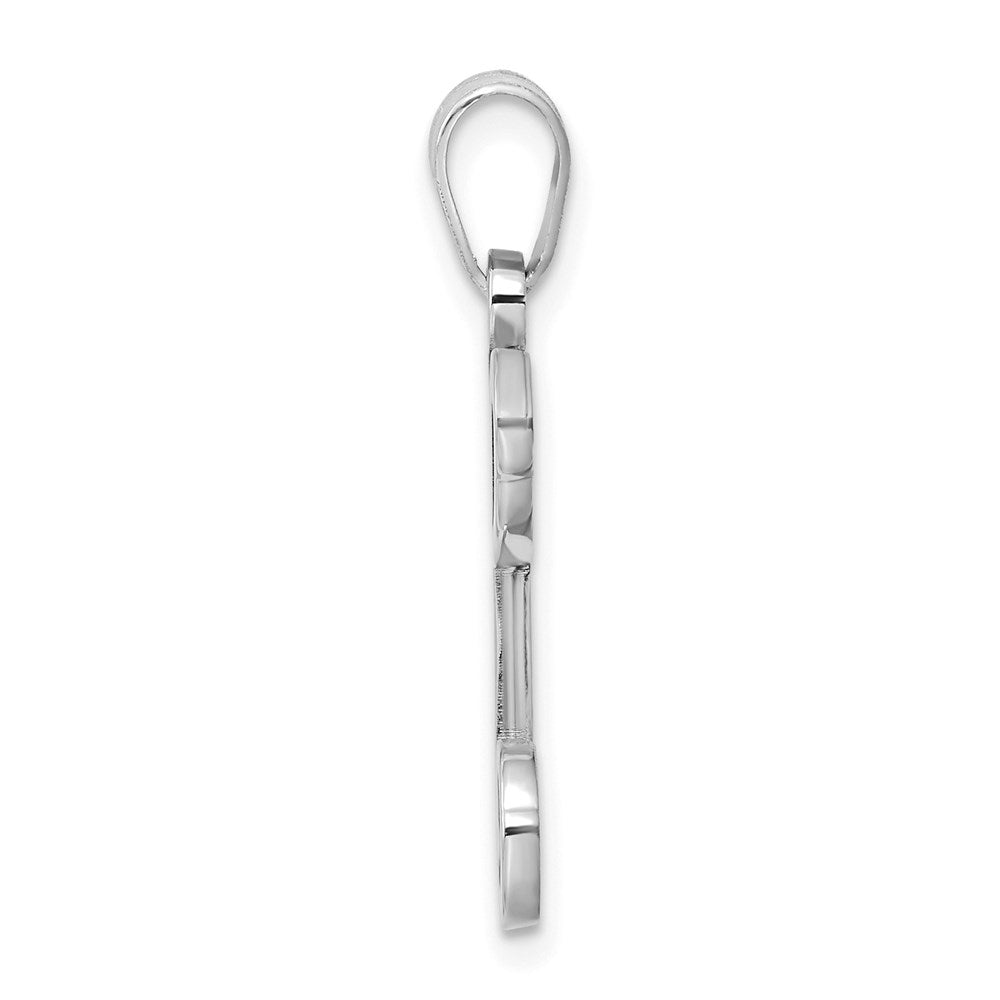 Sterling Silver Rhodium Plated Letter H Initial Pendant