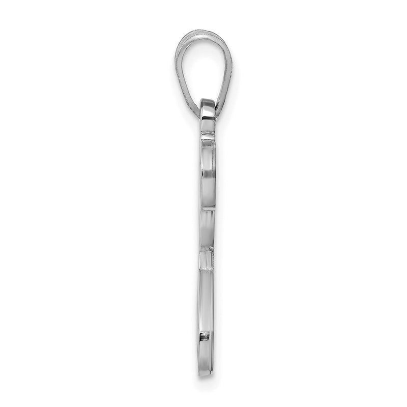 Sterling Silver Rhodium Plated Letter J Initial Pendant