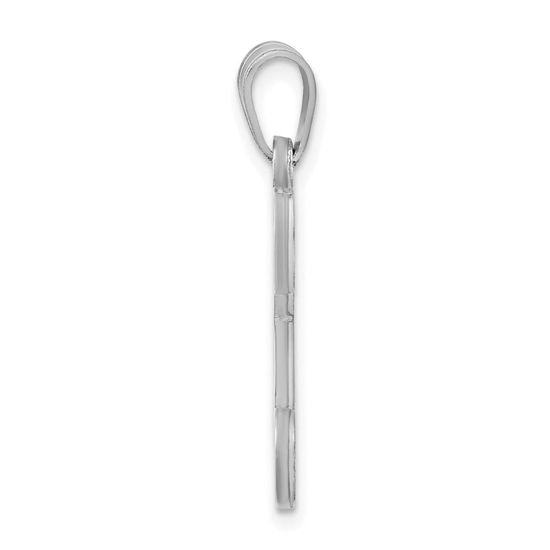 Sterling Silver Rhodium Plated Letter K Initial Pendant