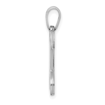 Sterling Silver Rhodium Plated Letter N Initial Pendant