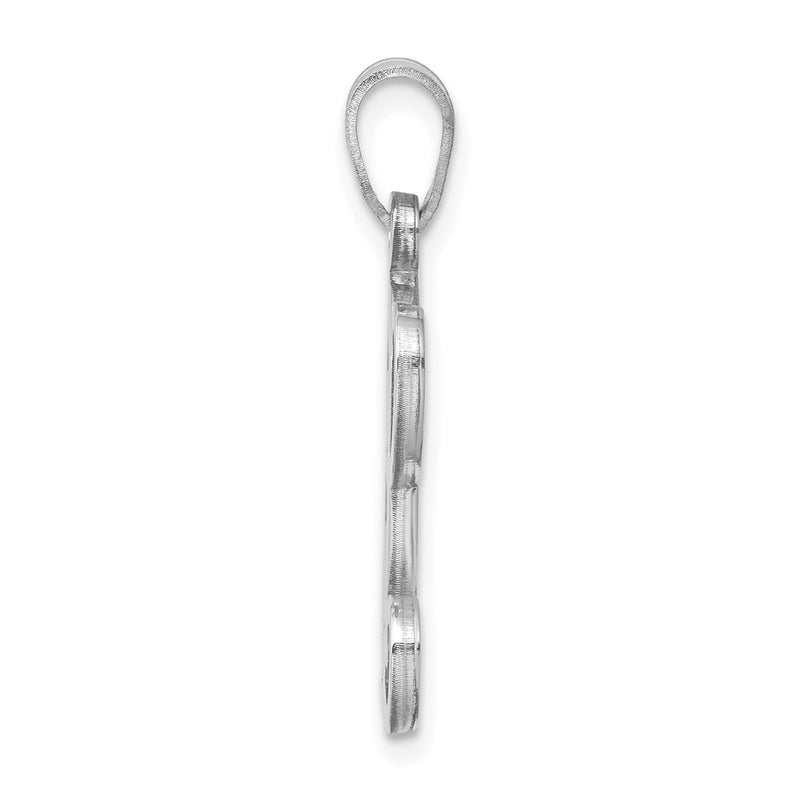 Sterling Silver Rhodium Plated Letter O Initial Pendant