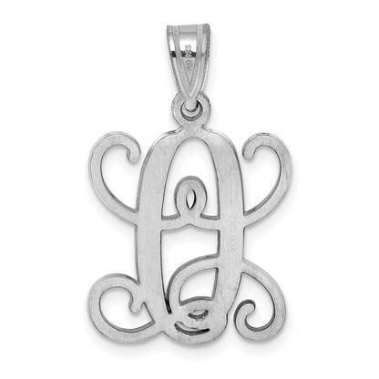Sterling Silver Rhodium Plated Letter O Initial Pendant