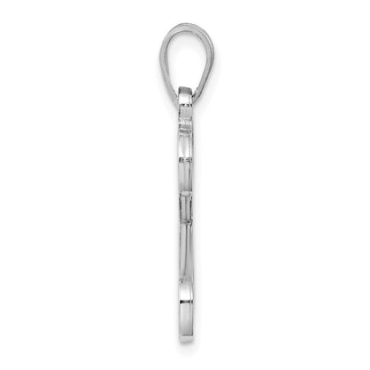 Sterling Silver Rhodium Plated Letter R Initial Pendant