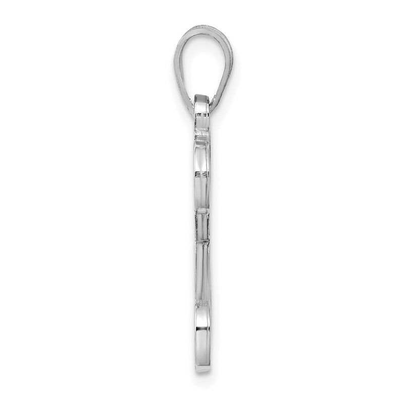 Sterling Silver Rhodium Plated Letter R Initial Pendant