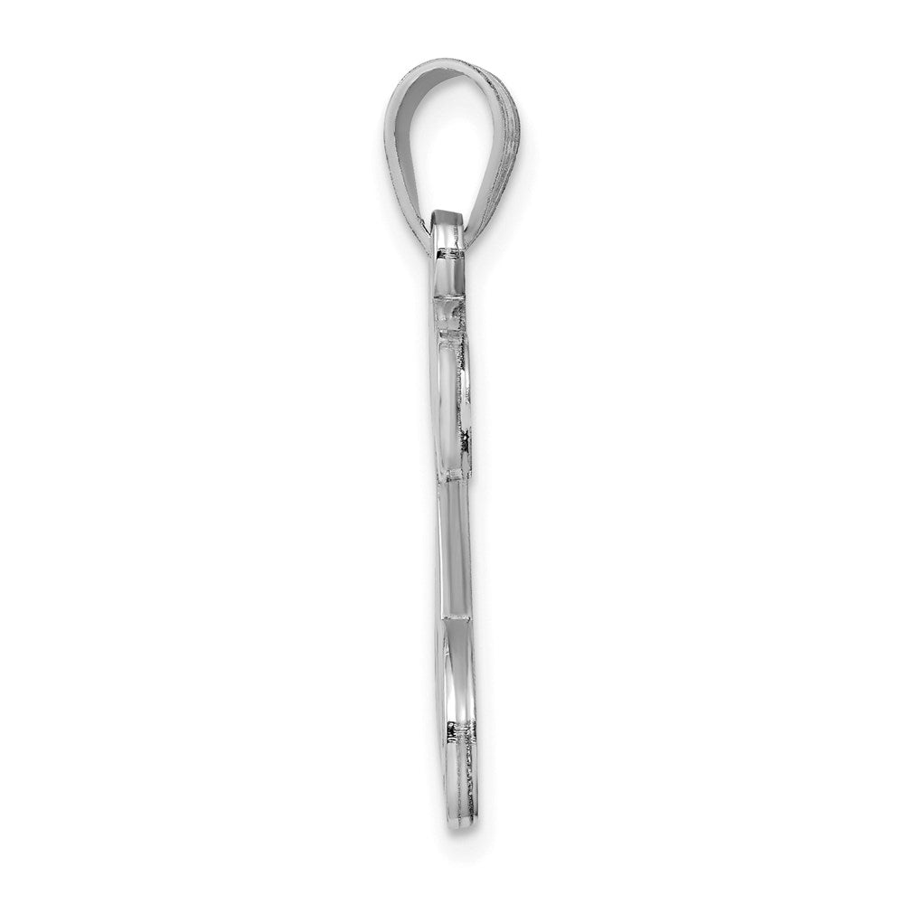 Sterling Silver Rhodium Plated Letter S Initial Pendant