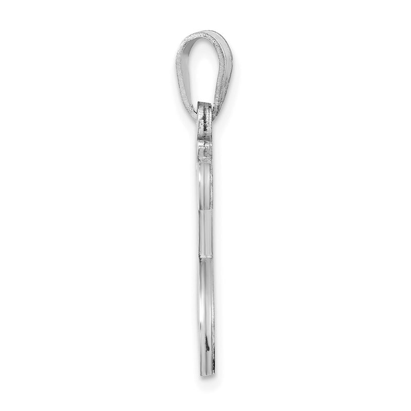 Sterling Silver Rhodium Plated Letter T Initial Pendant