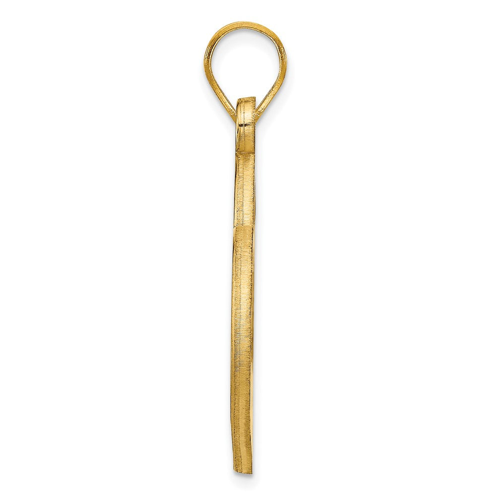 14K Yellow Gold Etched Heart Pendant