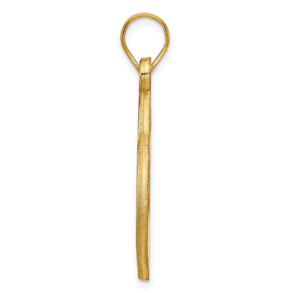14K Yellow Gold Etched Heart Pendant