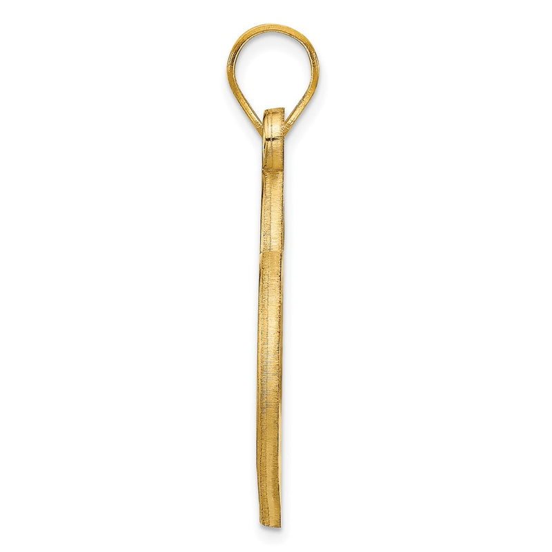 14K Yellow Gold Etched Heart Pendant
