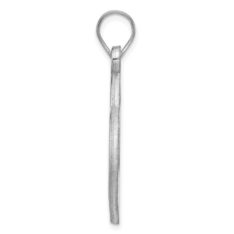 Sterling Silver Silver/Rhodium Plated Etched Heart Pendant