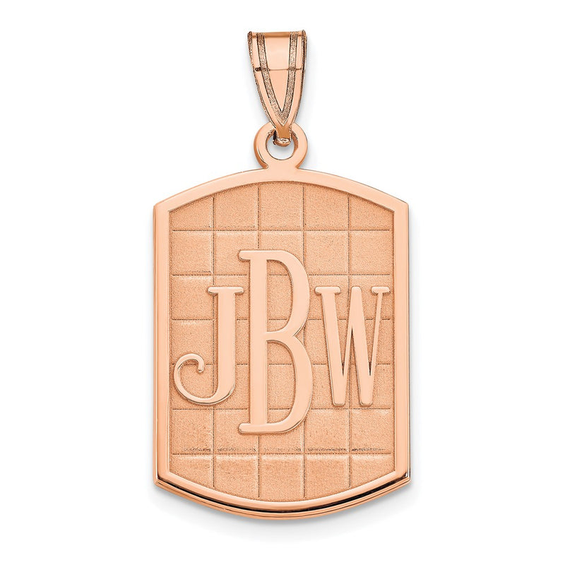 Rose Plated Sterling Silver/Rose Brushed Monogram Pendant