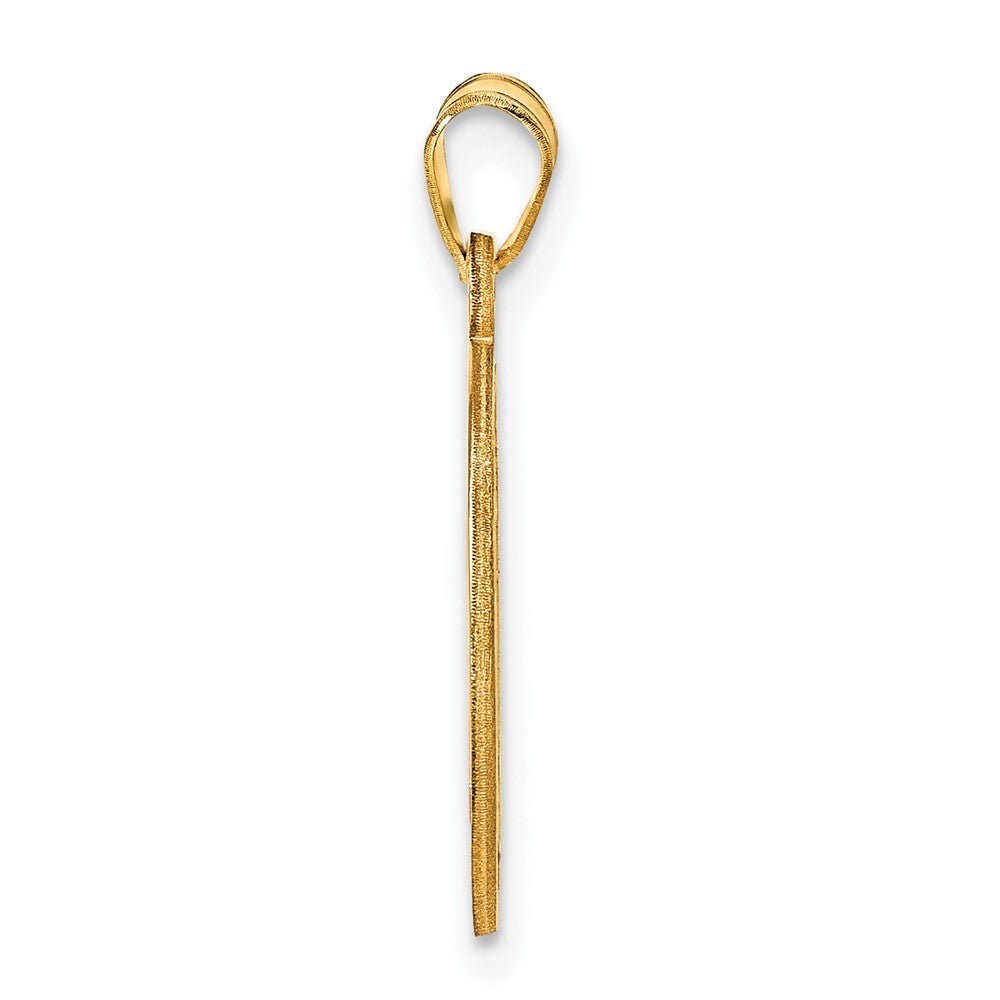 14K Yellow Gold Small Round Monogram Pendant