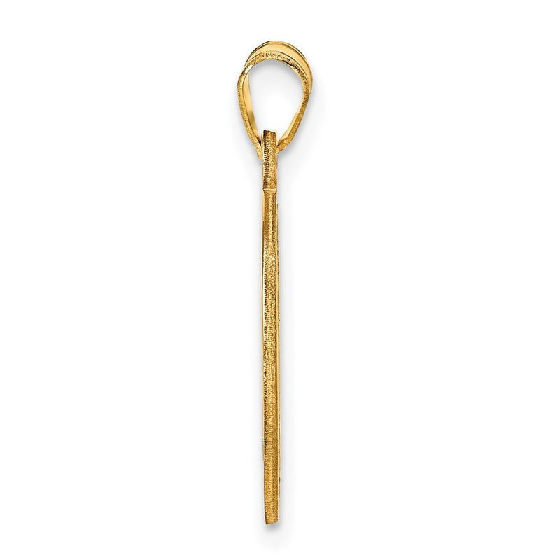 14K Yellow Gold Small Round Monogram Pendant