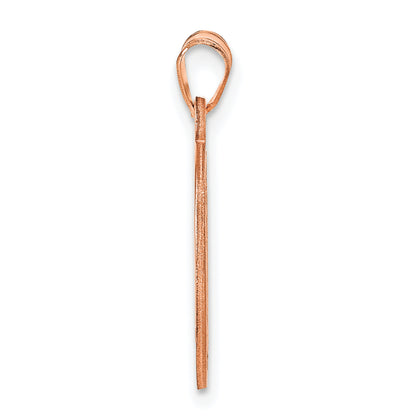 14K Rose Gold Small Round Monogram Pendant