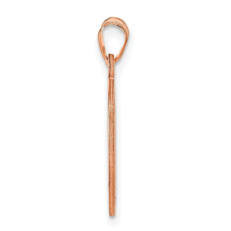 14K Rose Gold Small Round Monogram Pendant