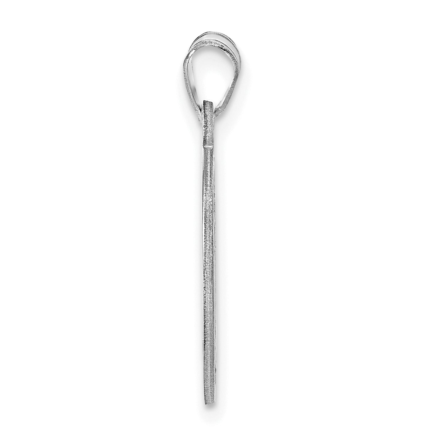 14K White Gold Small Round Monogram Pendant