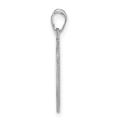 Sterling Silver Silver/Rhodium Plated Small Round Monogram Pendant